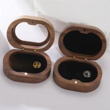 My Shape Wooden Box for Brooch Cufflinks Earrings Jewelry Gift Box Jewelry Packaging Box for Ceremony Wedding Proposal Ring New