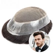 Australia Toupee Men Lace and PU Base Breathable Men's Wig For Men Capillary Prosthesis Replacement Natural Hairline System