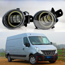 2 X Angel Eye Fog Light Assembly 30W Car Front Bumper LED Lens Fog Daytime Lamp DRL 12V For Renault Master 3/III 2011-2019