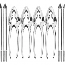 Seafood Tools Set - 10/12Pcs Lobster Crackers and Picks Set, Crab Leg Cracker & Forks Nut Cracker - Kitchen Tools