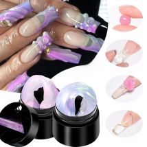 Mtssii 8ml Aurora Non Stick Hand Extension Nail Gel Polish Glitter Effect 3D Carving Flower Semi-Permanant ProlongHard Gel