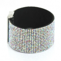 XQNI Brand Classic Crystal Female Leather Bracelet Bangles 19CM High Quality Rhinestone Wrap Charm Women Bracelet Jewelry