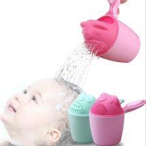Cute Cartoon Baby Bath Caps Toddle Shampoo Cup Children Bathing Bailer Baby Shower Spoons Child Washing Hair Cup Kids Bath Tool