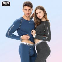 52025 Intimo termico alla moda per uomo e donna – Morbido cotone-modale, strato base elegante, abbigliamento termico. Comfort per tutte le stagioni