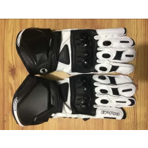 Alpine White Black Motorcycle Leather Moto Long Gloves Racing Motorbike Pro Gloves