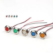 1PCS 22mm LED Metal Indicator Light Warning Signal Lamp Pilot Wires Switch 3V 6V 12V 24V 110V 220V Red/Yellow/Blue/ Green/White