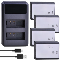 4x LP-E10 LP E10 LPE10 Camera Batteries +LCD USB Dual Charger for Canon EOS 1100D 1200D 1300D Kiss X50 X70 X80 Rebel T3 T5 T6