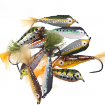 Bimoo 4PCS #4 #10 Epoxy Minnow Streamer Fly 6 Colors Trout Fly Fishing Spoon Bait Lure