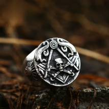 Beier New Design 316L Stainless Steel Hiphop Skull Titanium Rings For Men Vintage Punk Fashion Jewelry Wholesale