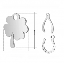 10pcs/lot 316 Stainless Steel Flower Charms VNISTAR High Polished Lucky Symbol Horseshoe Wishbone DIY Jewelry Finding Supplies