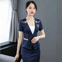 Jimiko Bar Woman Sexy Flight Attendant Uniform High-end Elegance Cosplay Clothing Club Secretary Workwear Office Uniform Suit