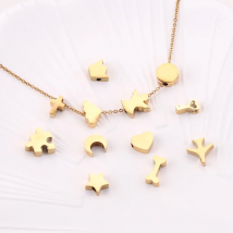 5Pcs 8mm Stainless Steel Heart Beads Angel Plane Spacer Beads DIY Jewelry Findings Hadmade Bracelet Necklace Making Wholesale