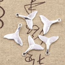 30pcs Charms Whale Tail 18x19mm Antique Silver Color Pendants DIY Necklace Crafts Making Findings Handmade Tibetan Jewelry