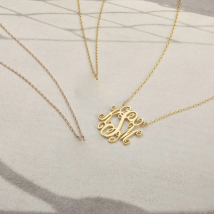 Monogram Necklace Pendant Stainless Steel Personalized Three Initials Letters Choker Necklaces For Women Customized Gifts