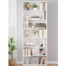 Getone Bookshelf 210cm Living Room Bookcase 7 Tiers Free Standing Shelf Display Rack 60x23.5x209.5 cm White/Black/Oak
