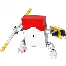 Bricklink Ideas MOC Cigarette Mecha Robot Red Yellow Green DIY Set Creative Building Blocks Toys For Children Gift With BOX