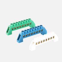 Blue White Green Zero Line  4Pin 6Pin 8Pin 10PiN 12PiN Brass Screw Grounding Bridge Terminal Block Connector Earth And Neutral