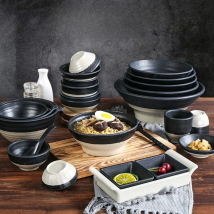 Melamine Retro Restaurant Plastic Noodle Imitation Porcelain Rice Ramen Bowl