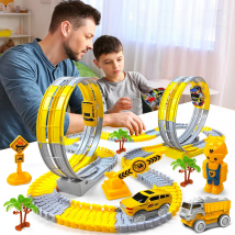 Children Electric Magical Flexible Track Toy Car Engineering Car Kids Educational Toys Train Toys for Children Birthday Gift