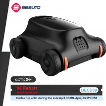 L'aspirapolvere per piscina Seauto SAT10 dura 180 minuti, potente motore brushless da 180 W, potente aspirazione 45000 Pa per piscine fuori/interrate