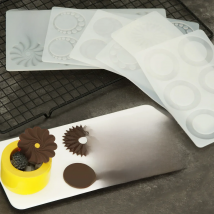 Hollow Out Round Shape Silicone Mold DIY Decorating Chocolate Stencil Circle Ring Oval Shaped Topper For Sundae Parfait