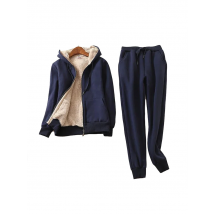 Women's Winter Warm Suit Tracksuit Women Long Sleeve Thicken Hooded Sweatshirts Cashmere Sports Suits Women Clothes 2025