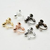 20PCS 14x17mm Brass Round Head Screw Ear Clip DIY Handmade Clip On Earrings Parts No Pierced Ear Clips Jewelry Making Findings
