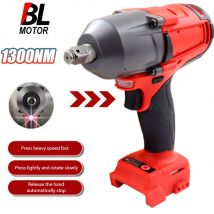 1300 NM Cordless Electric Wrench for Milwaukee 18V Battery Large Torque Brushless Impact Wrench Car Truck Repair Power Tools
