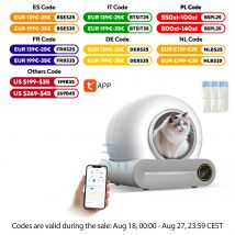 Caja de arena para gatos, inodoro automático cerrado, Extra grande, Control por aplicación, bandeja de arena para gatos, autolimpieza inteligente, 65L