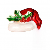 CINDY XIANG New Fashion Christmas Hat Brooch Pins Drop Oil Star Gold-color Enamel Kids Party Ornaments Gift
