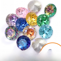 10Pcs Lotus Flower Beads Gemstone K9 Rhinestone Decoration Strass Beads Round Jewelry Gems Nail Art Crystal Glue Luxury Gemstone