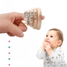 Let‘s Make 10pcs Maple Wood Ring 70/55/50/40mm Smooth Surface Natural Wooden Rodent Baby Teething Rings DIY Making Baby Bracelet