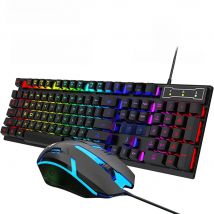 USB Wired Keyboard RGB Color Gaming Keyboard Mechanical Feel keyboard 104 Keys Standard Keyboard for Windows Laptop Computer