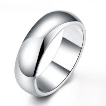 High Quality 925 Sterling Silver Ring Fashion Simple Smooth Round Ring Party Jewelry for Women Size 5 6 7 8 9 10 11