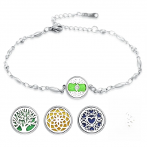Perfume Bracelet 12mm Essential Oil Diffuser Aromatherapy Locket Bracelet Tree of Life 316L Stainless Steel Diffuser Bracelets