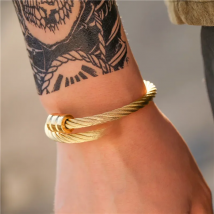 Hip Hop Stainless Steel Men Bangle Bracelet Titanium Adjustable Open Cuff Charm Bangle Jewelry Pulseras Ombre Punk Jewelry