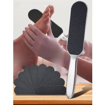 1 SET Professional Pedicure Foot File Double Side with 10 Replaceable Pads Stainless Steel Cracked Skin Corns Callus Remover Fee