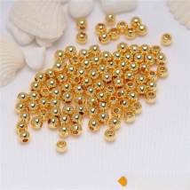 100Pcs Hypoallergenic Polished Smooth 14 Yellow Gold Filled Spacer Beads For Jewelry Making 2.5 4 5 6 8mm