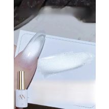 MIANEL 12ML 1-21pcs Hot-selling Streamer White Cat Eye Gel Nail Polish White Glass Beads Gel White Nails Nail Art Summer Nails