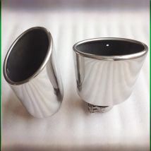 Newest Style Oval Slanted Stainless Steel Universal Exhaust System End Pipe+Car Exhaust Tip 1 Piece