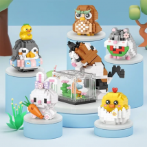 LOZ cute Cartoon Cat Animal Toy Dolphins owls chick cats dogs Model Diamond Particle Block Assembly Toys for Children's Gift