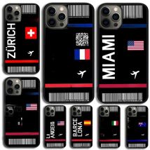 Boarding Pass Plane Ticket Phone Case For iPhone 17 Air 16 15 14 13 12 11 Pro Max Plus Max Cover Shell coque