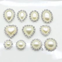 SKYE CIEL 10Pcs Multiple sizes Diy Crystal ivory Pearl Wedding Jewelry Accessories Decorate Hair Flower Center Scrapbookin