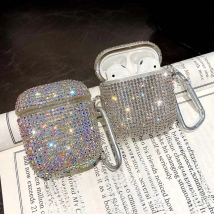 Luxury 3D Cute Bling Diamonds Wireless Bluetooth Earphone Accessories Hard Case for Apple Airpods 2 1 Protective Charging Bag