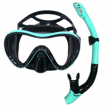 QYQ Professional ScubaSnorkeling Set Adult Silicone Skirt Anti-Fog Goggles Glasses Swimming Diving Masks