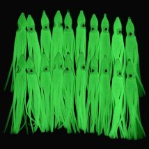 120Pcs Fluorescent Squid Skirts Jig Bait Luminous Octopus Lures Soft bait Saltwater Trolling Casting Fishing Lures 7cm 9cm 11cm