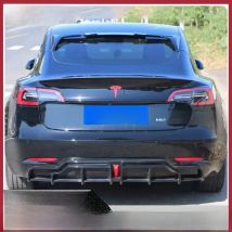 For 2016 -2023 Tesla Model 3 Rear Bumper Diffuser Splitter Spoiler Lip Bodykit Black Carbon Tuning Accessories Part