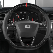 Carbon Fiber Car Steering Wheel Cover For Seat Leon 5F Mk3 2013-2021 Ibiza 6J Tarraco Arona Ateca Alhambra Auto Accessories