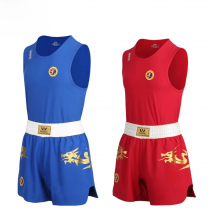 Wesing Wushu Sanda Suit Dragon Print Sanda Uniform White Belt A-type Wushu Profeesionl Competition Suit
