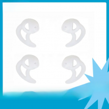 RISENKE Silicone Fin Ear Mold, Two Way Radio Replacement Earmold Earbud Tips for Surveillance Earpiece Coil Tube (Size:S M L)